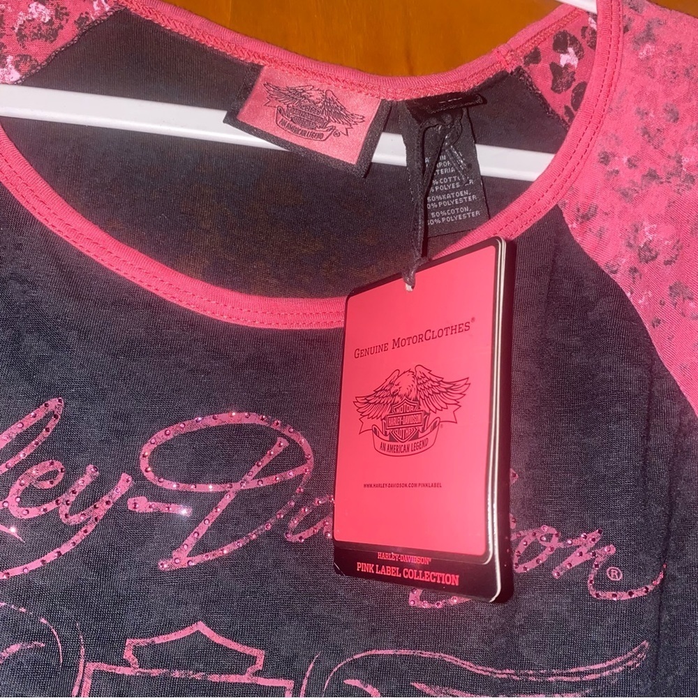 NWT Harley-Davidson Burnout Leopard Accent Tee plus size 2X breast cancer - Picture 7 of 9
